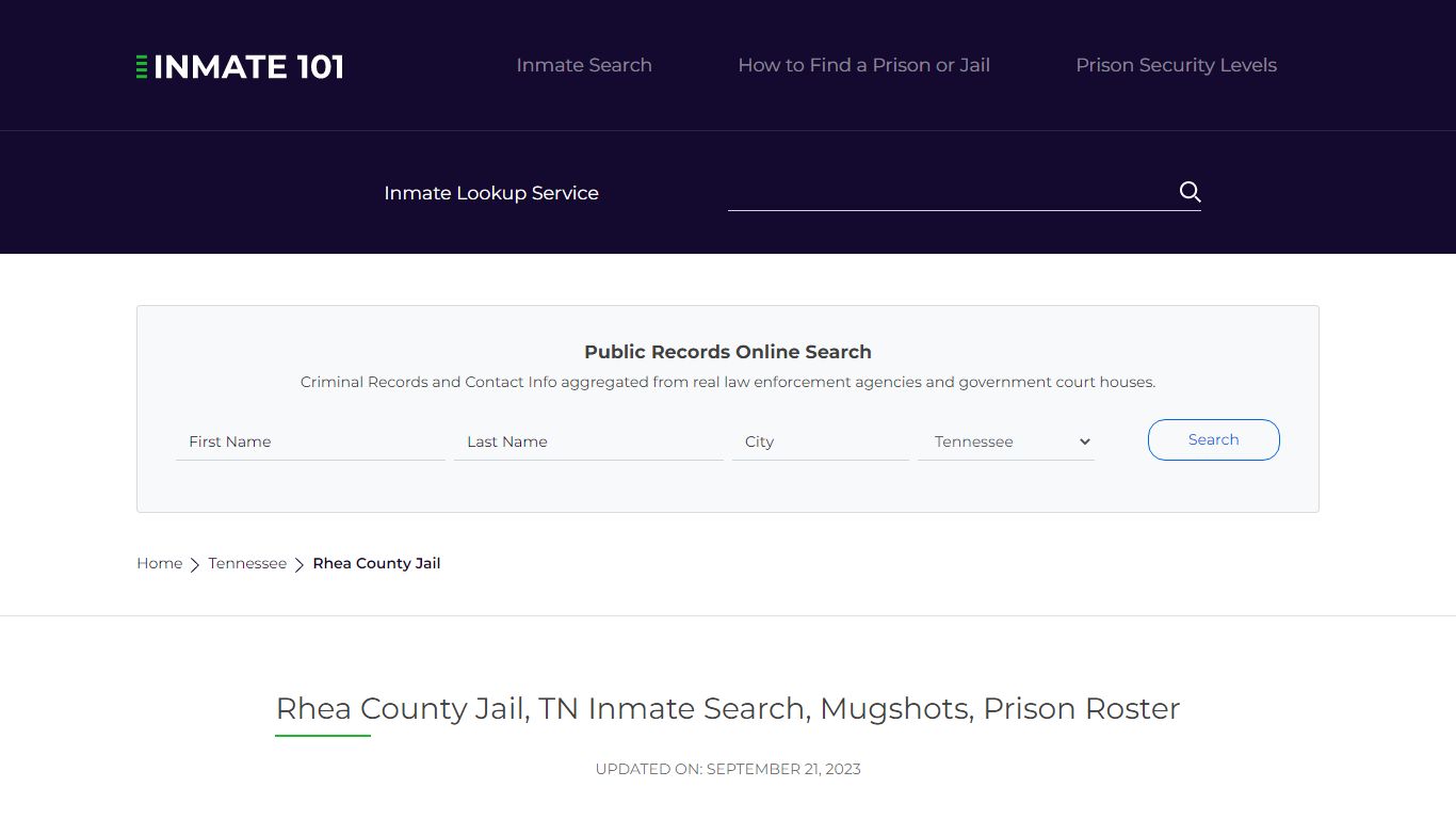 Rhea County Jail, TN Inmate Search, Mugshots, Prison Roster